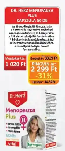 Pingvin Patika Dr. herz menopauza plus kapszula ajánlat