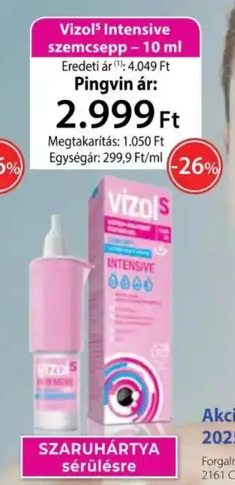 Pingvin Patika Vizols intensive szemcsepp ajánlat