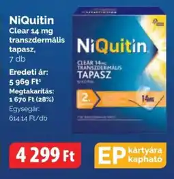 Pingvin Patika Niquitin clear 14 mg transzdermális tapasz ajánlat