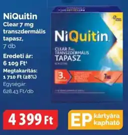 Pingvin Patika Niquitin clear 7 mg transzdermális tapasz ajánlat