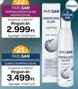 Pingvin Patika Parusan sampon korpásodás ellen száraz korpára ajánlat