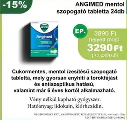 PatikaPlus Angimed mentol szopogató tabletta ajánlat