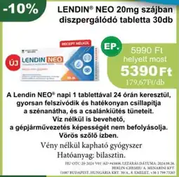 PatikaPlus Lendin neo 20mg szájban diszpergálódó tabletta ajánlat