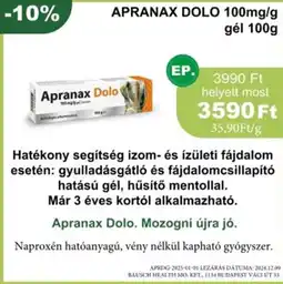 PatikaPlus Apranax dolo 100mg/g gél ajánlat