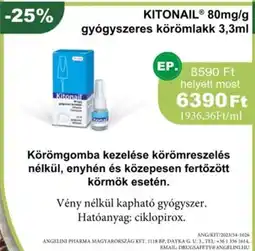 PatikaPlus Kitonail 80mg/g -10% gyógyszeres körömlakk ajánlat