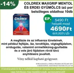 PatikaPlus Coldrex maxgrip mentol és erdei gyümölcs ízű por belsőleges oldathoz ajánlat