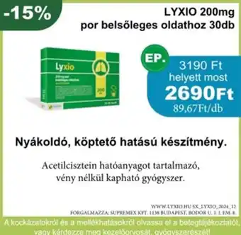 PatikaPlus Lyxio 200mg por belsőleges oldathoz ajánlat