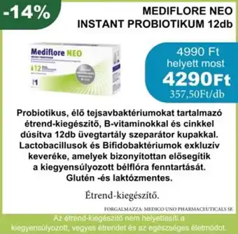 PatikaPlus Mediflore neo instant probiotikum ajánlat