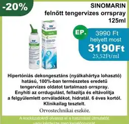 PatikaPlus Sinomarin felnőtt tengervizes orrspray ajánlat