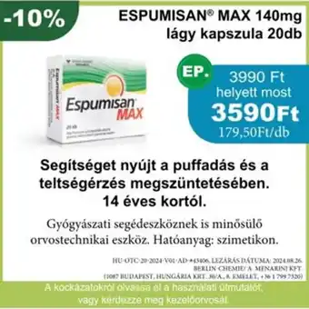 PatikaPlus Espumisan max 140mg lágy kapszula ajánlat