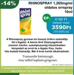 PatikaPlus Rhinospray 1,265mg/ml oldatos orrspray ajánlat