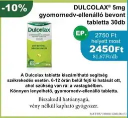 PatikaPlus Dulcolax 5mg gyomornedv-ellenálló bevont tabletta ajánlat