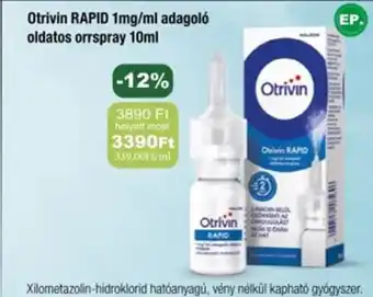 PatikaPlus Otrivin rapid 1mg/ml adagoló oldatos orrspray ajánlat