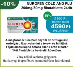 PatikaPlus Nurofen cold and flu -15% 200mg/30mg filmtabletta ajánlat