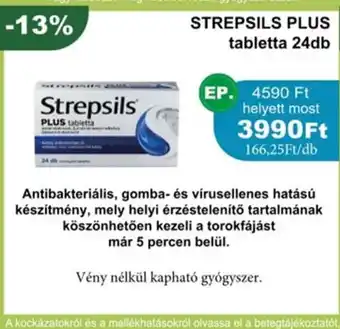 PatikaPlus Strepsils plus tabletta ajánlat