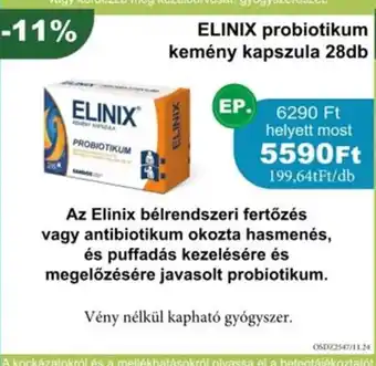 PatikaPlus Elinix probiotikum kemény kapszula ajánlat