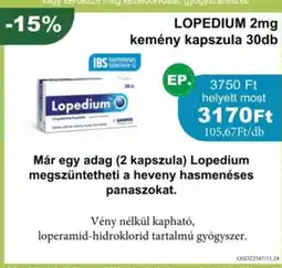 PatikaPlus Lopedium 2mg kemény kapszula ajánlat