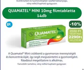 PatikaPlus Quamatel mini 10mg filmtabletta ajánlat