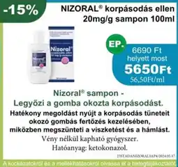 PatikaPlus Nizoral korpásodás ellen 20mg/g sampon ajánlat