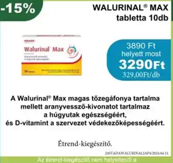 PatikaPlus Walurinal max tabletta ajánlat