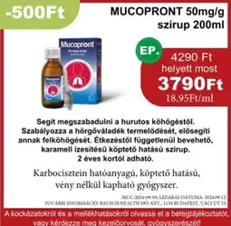 PatikaPlus Mucopront 50mg/g szirup ajánlat