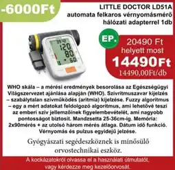 PatikaPlus Little doctor ld51a automata felkaros vérnyomásmérő hálózati adapterrel ajánlat