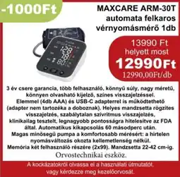 PatikaPlus Maxcare arm-30t automata felkaros vérnyomásmérő ajánlat