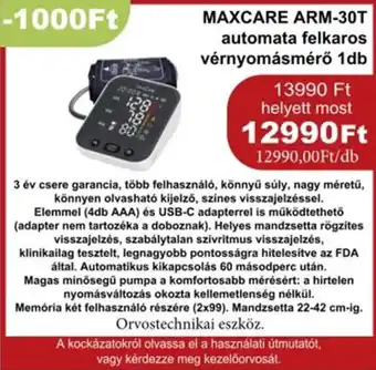 PatikaPlus Maxcare arm-30t automata felkaros vérnyomásmérő ajánlat