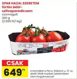 Spar Market Spar hazai.szeretem fürtös bébi- szilvaparadicsom ajánlat