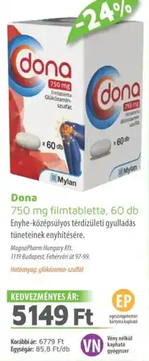 Alma Gyógyszertárak Dona 750 mg filmtabletta ajánlat