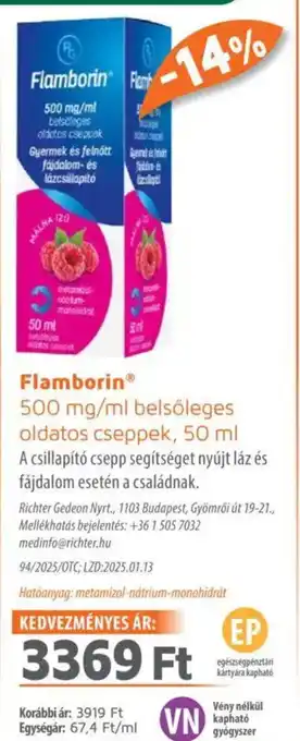 Alma Gyógyszertárak Flamborin 500 mg/ml belsőleges oldatos cseppek ajánlat