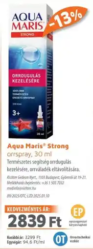 Alma Gyógyszertárak Aqua maris strong orrspray ajánlat