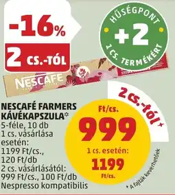 PENNY Nescafé Farmers kávékapszula ajánlat