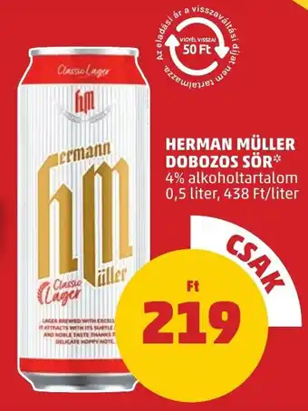 PENNY Herman Müller dobozos sör ajánlat