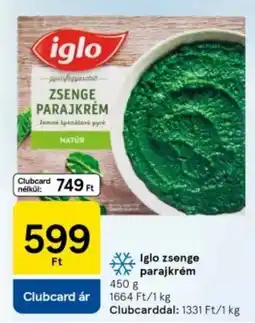 Tesco Iglo zsenge parajkrém ajánlat