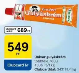 Tesco Univer gulyáskrém ajánlat