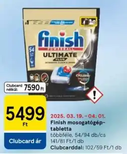 Tesco Finish mosogatógép-tabletta ajánlat