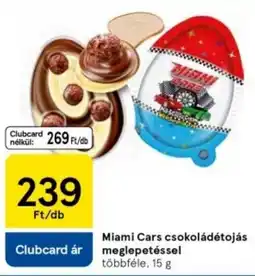 Tesco Miami Cars csokoládétojás meglepetéssel ajánlat