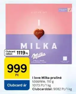 Tesco I love Milka praliné ajánlat