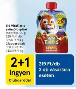 Tesco Sió VitaTigris gyümölcspüré ajánlat