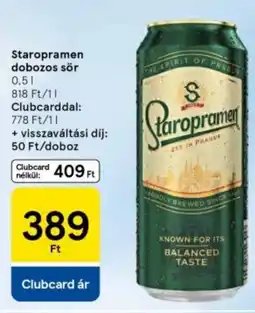 Tesco Staropramen dobozos sör ajánlat