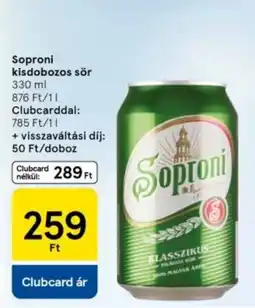 Tesco Soproni kisdobozos sör ajánlat