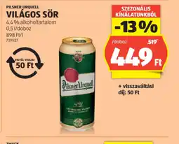 ALDI Pilsner Urquell Világos Sör ajánlat