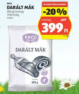 ALDI Paco Darált Mák ajánlat