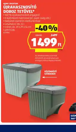 ALDI Újrahasznosít doboz tetővel ajánlat