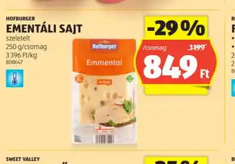 ALDI Hofburger Ementáli Sajt ajánlat