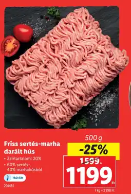 Lidl Friss sertés-marha darált hús ajánlat