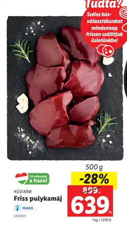 Lidl Húsfarm friss pulykamáj ajánlat