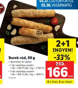 Lidl Burek rúd ajánlat