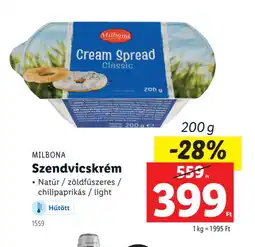 Lidl Milbona szendvicskrém ajánlat